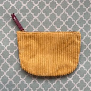 Ipsy Corduroy Makeup Bag Burgundy Yellow